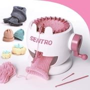 SENTRO 22 Needle Knitting Machine, Knitting Loom Set Round Weaving Loom for Kids, Bunny Shaped Smart Weaver, Hat Sock Scarf Loom, Toys Arts and Crafts Knitting Kit for Girls