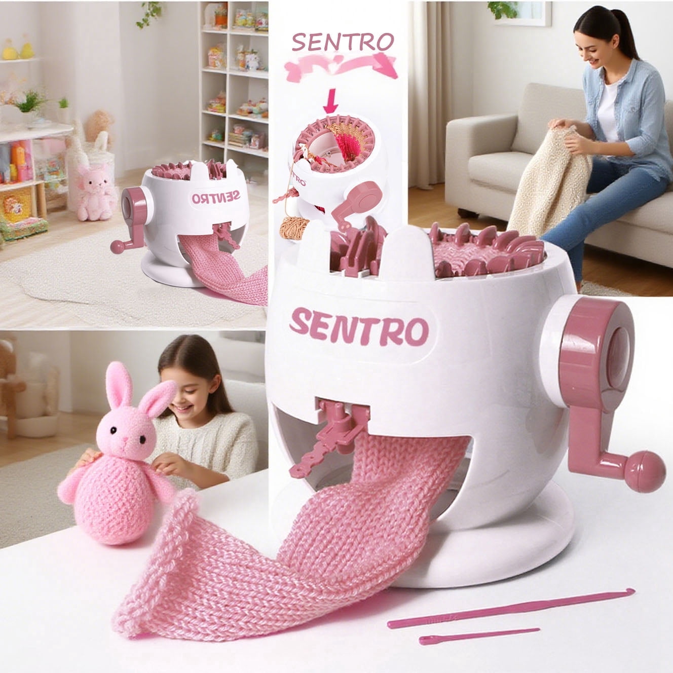 SENTRO 22 Needles Knitting Machine, DIY Knitting Kit for Socks, Hats ...