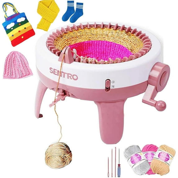 SENTRO Knitting Machine 40 Needle Knitting Loom Machine, Smart Circular Crochet Machine with Row Counter for Kids,Adults,Knitting Board Rotating Machine Kit for Sweater,Socks,Hats