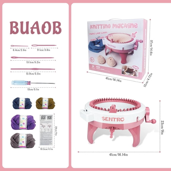 SENTRO Knitting Machine 48 Needles for Adults, Smart Automatic Circular Crochet Knitting Machine with Row Counter