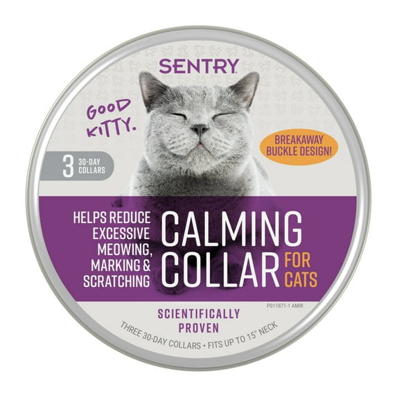 SENTRY Calming Collar for Cats and Kittens, Three 30-Day Release Collars
