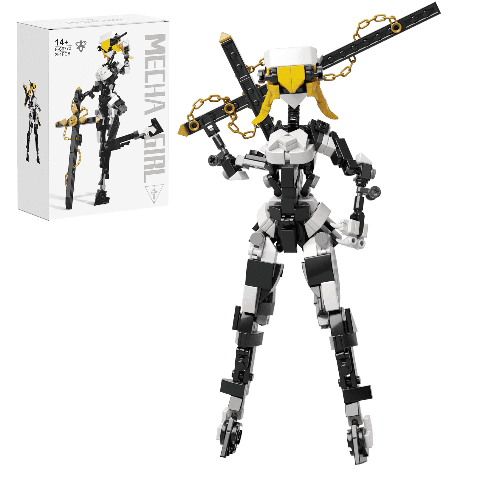 SENVOBK Girls Robot Building Kit, Mech Machine Girl Suit Robot Mecha Armor Model Toy Female Robot Building Bricks Birthday Gift for Fans Boys Girls Kids (291Pcs) Halloween&Christmas Gifts