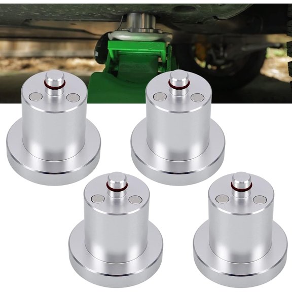 SENYUM  Jack Lifting Jack Pad Lift Point Adapter with Magnetic and Easy to Hold on Corner Compatible with Rivian R1T R1S -4 Pack with Storage Aluminum