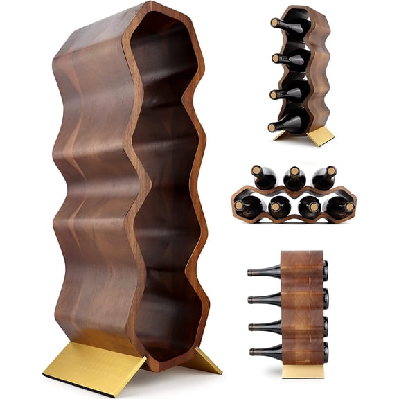 SENYUM Upgrade Countertop Wine Rack - Freestanding Modern Metal Small - Tabletop Wine Holder Stand for Cabinet, Pantry - Wine Racks Countertop - No Assembly Required