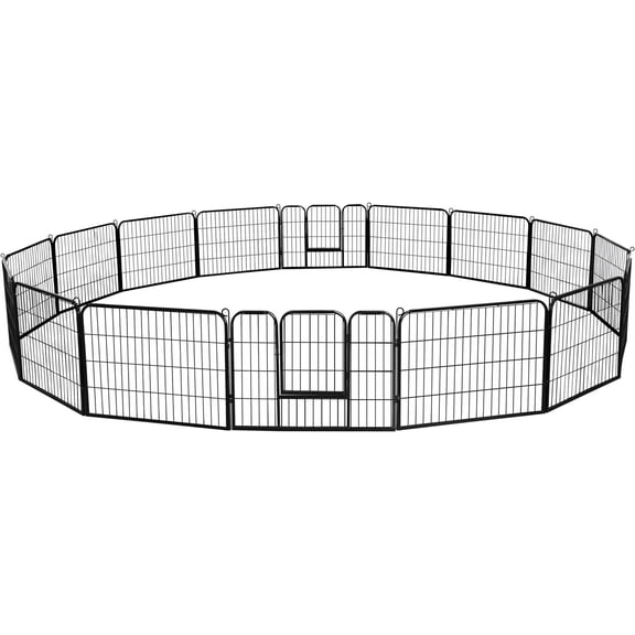 SENYUM Upgrade Decorative Garden Fence - 24in x 43ft Rustproof Folding Fencing Landscape Patio Flower Bed Animal Barrier Border for Dog Outdoor Fences Black
