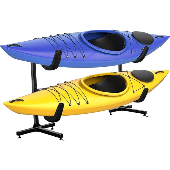 SENYUM Upgrade Freestanding Kayak Storage Rack, Heavy Duty Storage Kayaks, SUP, Canoe & Paddleboard for Indoor, Outdoor, Garage, Shed, or Dock, Adjustable Height