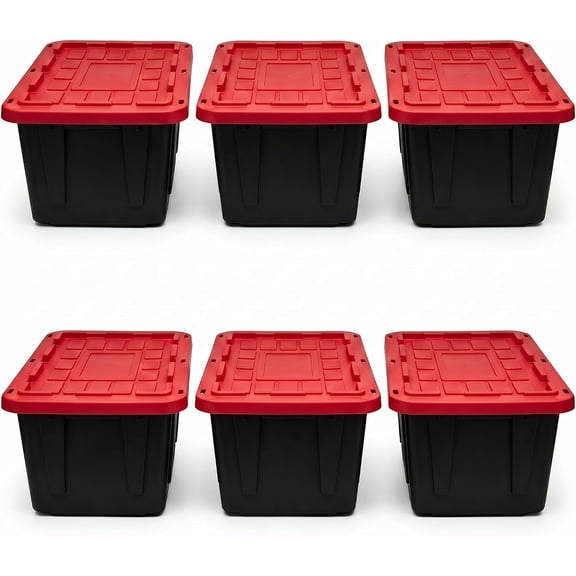 SENYUM Upgrade Gallon Heavy Duty Storage Bins with Snap Lids, Durable Plastic Storage Totes with Stackable Containers & Latching Covers for Home Garage Moving Organization