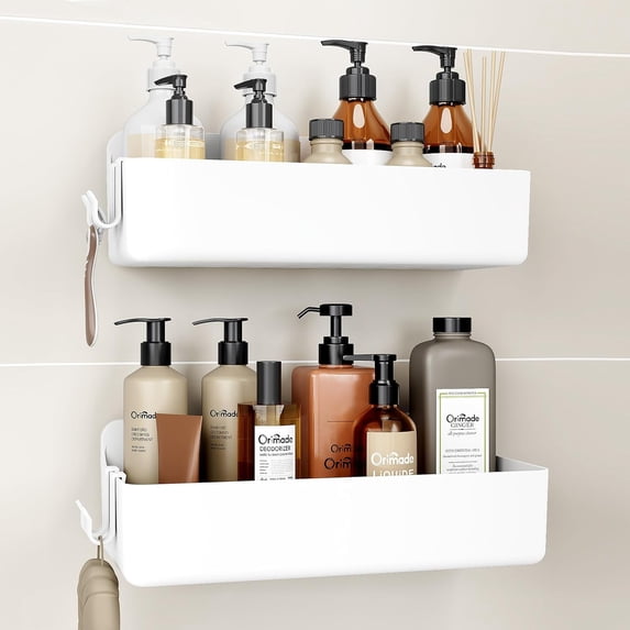 SENYUM Upgrade Orimade Shower Caddy 2-Pack, No-Drill Adhesive Shelves ...