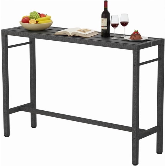 SENYUM Upgrade Outdoor Patio Bar Set with Cover,Rectangular Pub Height High Top Bar Table with 2 Cushioned Bar Stools, Metal Bar Table and Chairs Set for Outside, Patio, Balcony, Deck