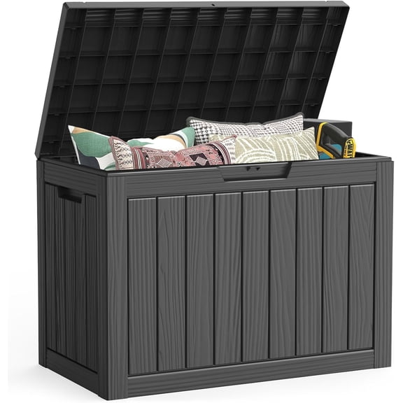 SENYUM Upgrade Outdoor Storage Box, Waterproof Resin Deck Box, Storage Bin for Package Delivery, Patio Furniture Cushion, Garden Tools, Pool Accessories, Weatherproof and UV Resistant