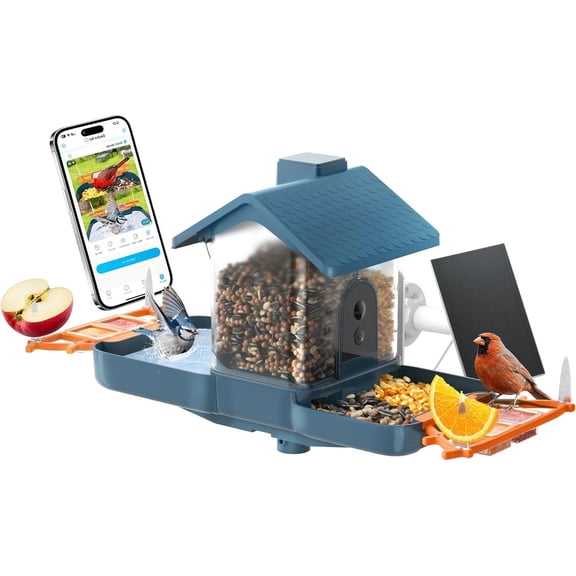 SENYUM Upgrade Smart Solar Bird Feeder with Camera & Outdoor Bird Bath