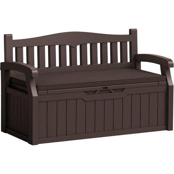 SENYUM Upgrade Storage Bench Outdoor Indoor, Durable All-Weather Seating with Hidden Storage, Lockable Deck Box for Garden, Patio, Poolside
