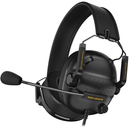 SENZER SG500 Surround Sound Pro Gaming Headset with Noise Cancelling Microphone - Detachable Memory Foam Ear Pads - Portable Foldable Headphones for PC, PS4, Xbox One, Switch