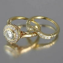 SEPARQI 2pcs His and Hers Wedding Ring Sets Couples Engagement Rings Women and Men 925 Sterling Silver 14k Gold Plated AAA Cubic Zirconia