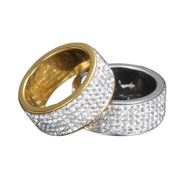 SEPARQI 2pcs His and Hers Wedding Ring Sets Couples Engagement Rings Women and Men 925 Sterling Silver 8MM Five-Row Cubic Zirconia