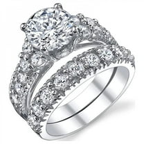 SEPARQI 2pcs His and Hers Wedding Ring Sets Couples Engagement Rings Women and Men 925 Sterling Silver AAA Cubic Zirconia Trendy Luxury