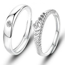 SEPARQI 2pcs His and Hers Wedding Ring Sets Couples Engagement Rings Women and Men 925 Sterling Silver AAA Cubic Zirconia Valentine's Day Gift