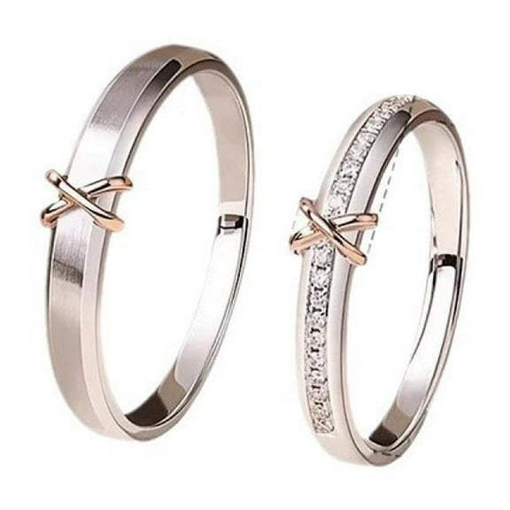 SEPARQI 2pcs His and Hers Wedding Ring Sets Couples Engagement Rings Women and Men 925 Sterling Silver AAA Cubic Zirconia Eternal Heart Knot Couple Rings