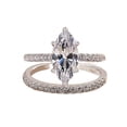 thumbnail image 1 of SEPARQI 2pcs His and Hers Wedding Ring Sets Couples Engagement Rings Women and Men 925 Sterling Silver AAA Cubic Zirconia Shiny Pair Gift Banquet Marquise Ring, 1 of 7