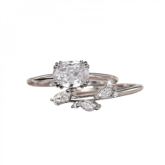 SEPARQI 2pcs His and Hers Wedding Ring Sets Couples Engagement Rings Women and Men 925 Sterling Silver AAA Cubic Zirconia Temperament Wild Ring Female