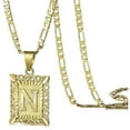 thumbnail image 1 of APIPEE Initial Letter Pendant Necklace for Men & Women, 14K Gold Plated Alphabet Necklace on Figaro Chain, Elegant Design, 1 of 8