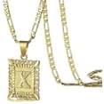 thumbnail image 1 of SEPARQI Initial Letter Pendant Necklace for Men & Women, 14K Gold Plated Alphabet Necklace on Figaro Chain, Elegant Design, 1 of 8