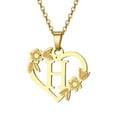 thumbnail image 1 of SEPARQI Jewelry Initial Pendant Necklace for Men Womens, 14K Gold Plated Heart Flower Letter Capital Necklace Alphabets from A-Z Figaro Chain Necklace, 1 of 10