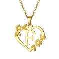 thumbnail image 1 of SEPARQI Jewelry Initial Pendant Necklace for Men Womens, 14K Gold Plated Heart Flower Letter Capital Necklace Alphabets from A-Z Figaro Chain Necklace, 1 of 10