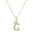 thumbnail image 1 of SEPARQI Jewelry Initial Pendant Necklace for Men Womens, 14K Gold Plated Zirconia Crown Letter Capital Necklace Alphabets from A-Z Figaro Chain Necklace, 1 of 10