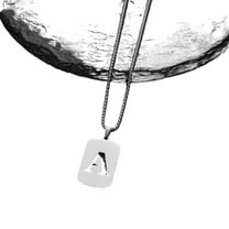 SEPARQI Jewelry Initial Pendant Necklace for Men Womens,Stainless Steel Square Letter Capital Necklace Alphabets from A-Z Figaro Chain Necklace
