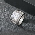 thumbnail image 1 of SEPARQI Mens Titanium CZ Engagement Band Wedding Ring Gift Jewelry Comfort Fit Dad With White Gift Box Packaging, 1 of 8
