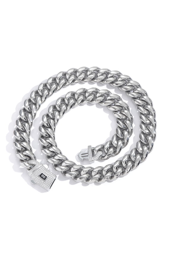 Mens/Women Light Golden(14) Cuban Link Bracelet Stainless Steel Miami Thick Necklace Hip Hop Jewelry 6/8/10/12/14MM