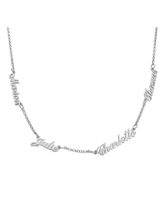 Multiple Names Custom Cut Necklace Personalized Gift Stainless Steel Letter Necklace For Mother's Day Anniversary Valentine's Day