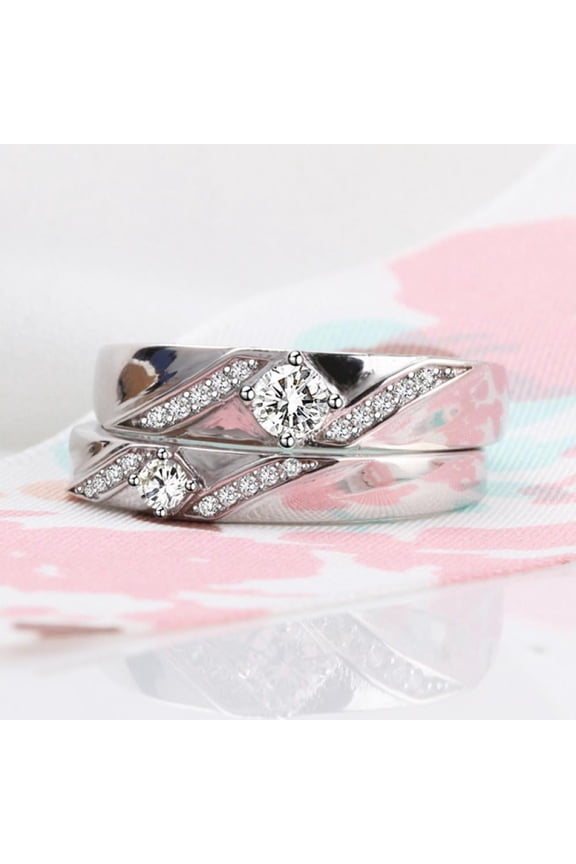 Titanium Mens Statement Engagement Ring CZ Wedding Band Jewelry Husband With White Gift Box Packaging