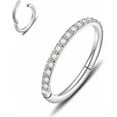 thumbnail image 1 of SEPARQI Titanium Micro Cubic Zirconia Hinged Nose Hoop Ring Body Jewelry Unisex, 1 of 7