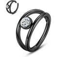 thumbnail image 1 of SEPARQI Titanium Micro Cubic Zirconia Hinged Nose Hoop Ring Body Jewelry Unisex, 1 of 6