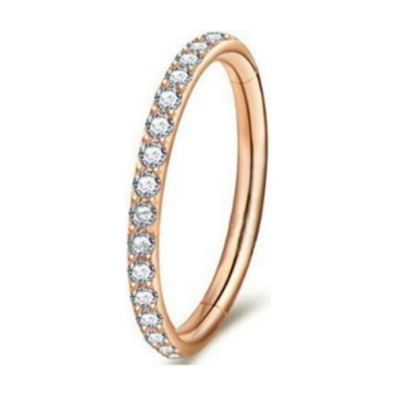 SEPARQI Titanium Micro Cubic Zirconia Hinged Nose Hoop Ring Jewelry Unisex