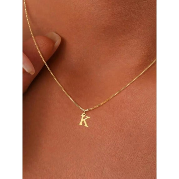 SEPARQI Versatile Letter Detail Pendant Necklace for Women Minimalist Chain Necklace Matching Neck Vintage Jewelry Back To School