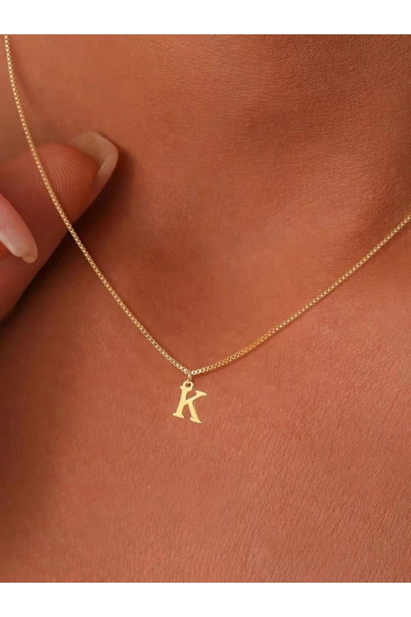 Versatile Letter Detail Pendant Necklace for Women Minimalist Chain Necklace Matching Neck Vintage Jewelry Back To School