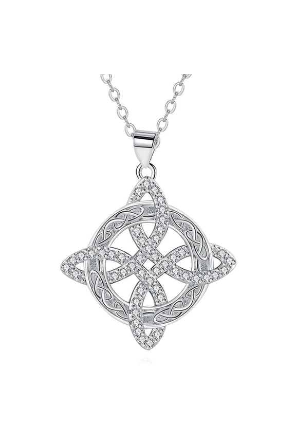 Hecate Symbol Witches Knot Celtic Knot Design Pendant Necklace in Stainless Steel