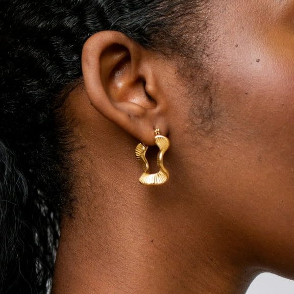 SEPARQI Women 18k Gold Plated Hoop Earrings Retro Fashion Bride Wedding Engagement Jewelry Gifts