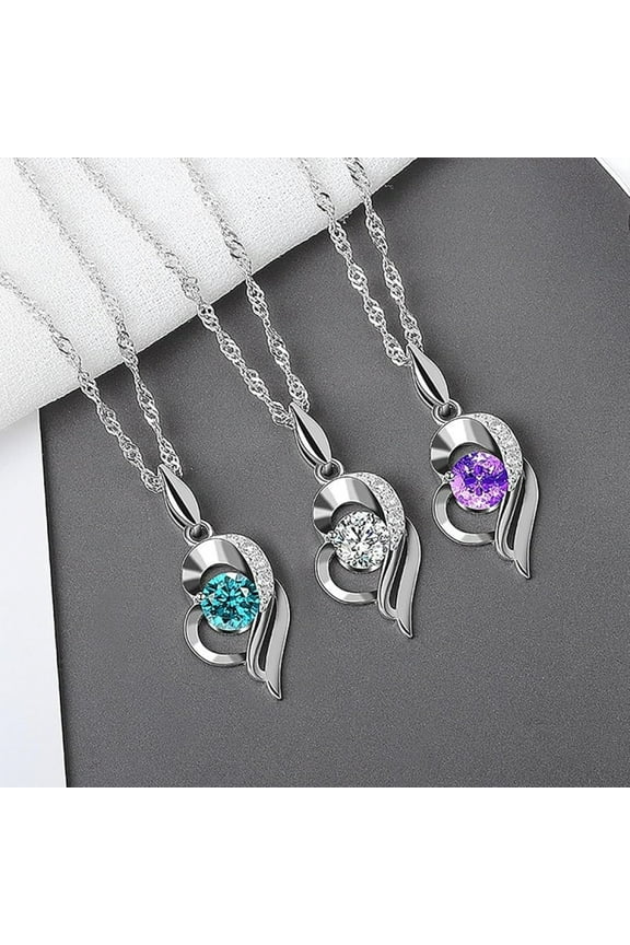 Womens 925 Sterling Silver Cubic Zirconnia Heart Infinity Necklace Love Heart Necklaces for Women Jewerly Birthday Gift for Mom