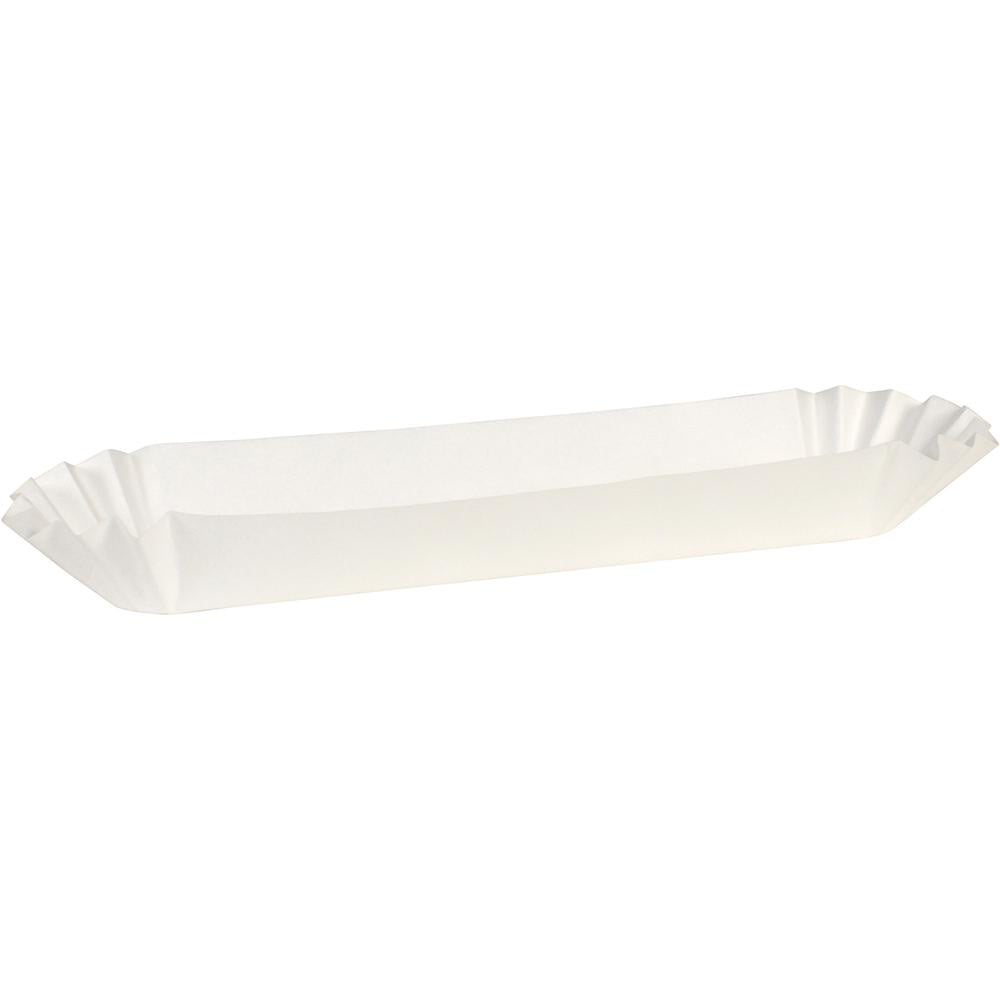 SEPG Hoffmaster 10" Fluted Hot Dog Trays Serving Disposable White
