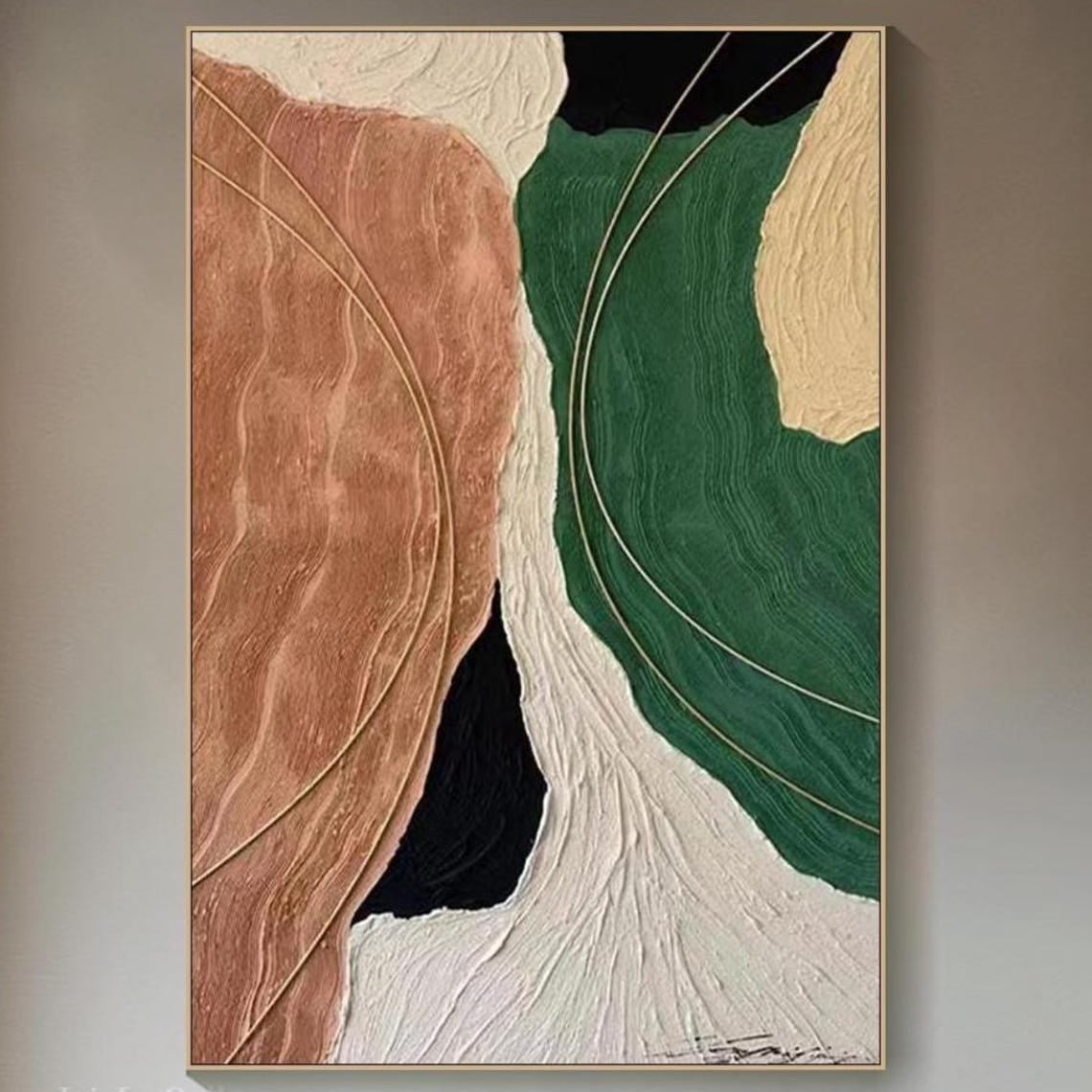 Image showcasing SEPT 3D Relief Oil Painting On Canvas Modern Abstract Textured Wall Art ...