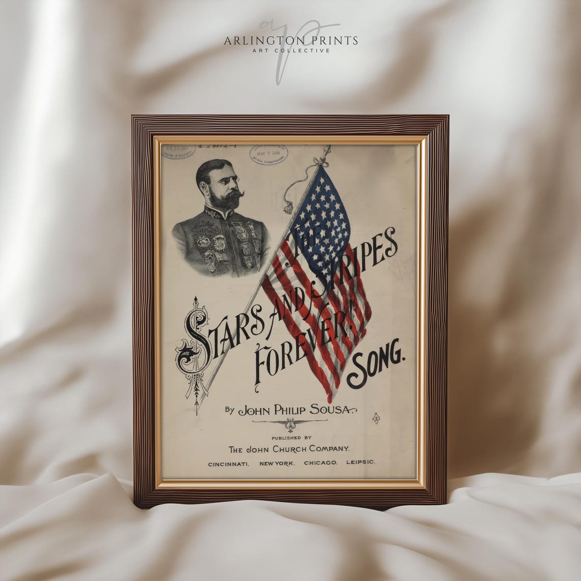 SEPT 4Th Of July Vintage Wall Art Printable American Flag Antique Music ...