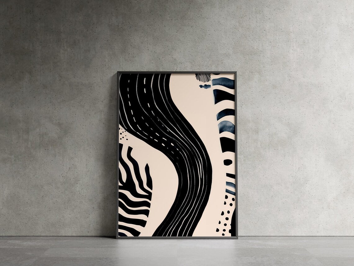 Photo inspiration: Sept Abstract Japandi Wall Art Print Modern Wabi Sabi Brushstroke Photo Inspiration