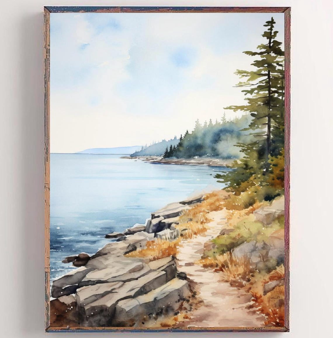 SEPT California Landscape Painting Coastal Watercolor Art Emerald Bay ...
