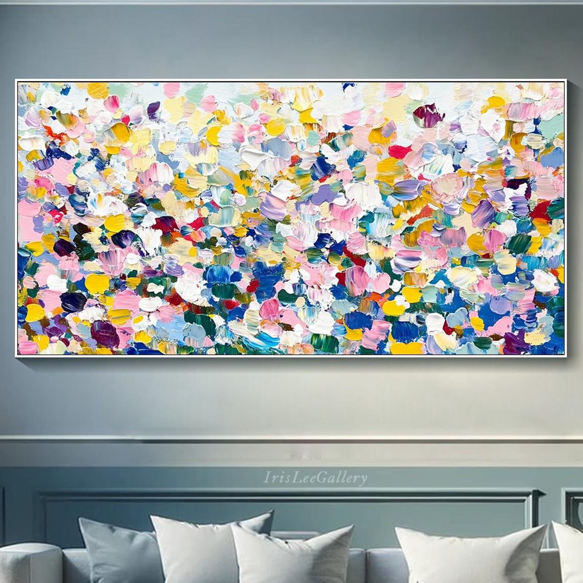SEPT Colorful Abstract Oil Painting On Canvas Large Textured Wall Art ...