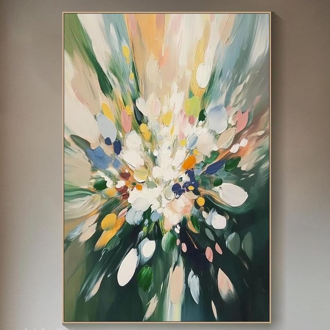 SEPT Colorful Floral Burst Painting On Canvas Abstract Textured Flower ...