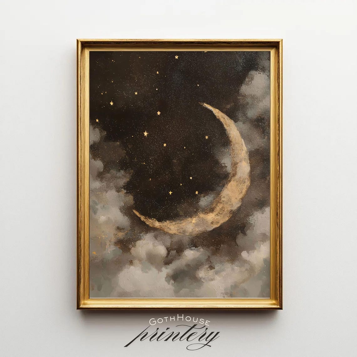 SEPT Crescent Moon Digital Art Print Night Sky Printable Wall Art ...